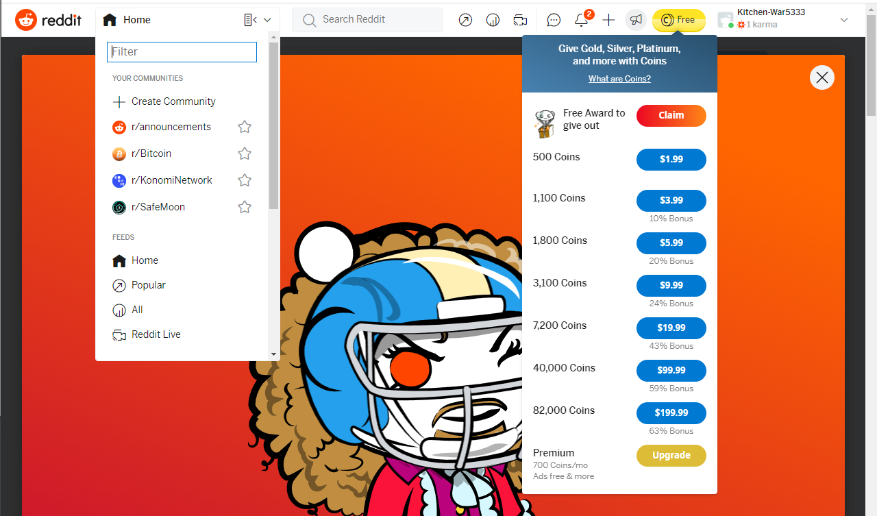 reddit get coin/freegift