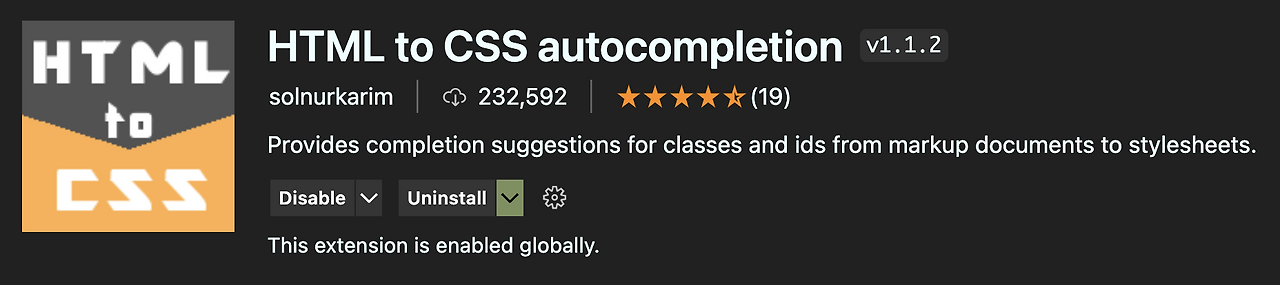 HTML to CSS autocompletion