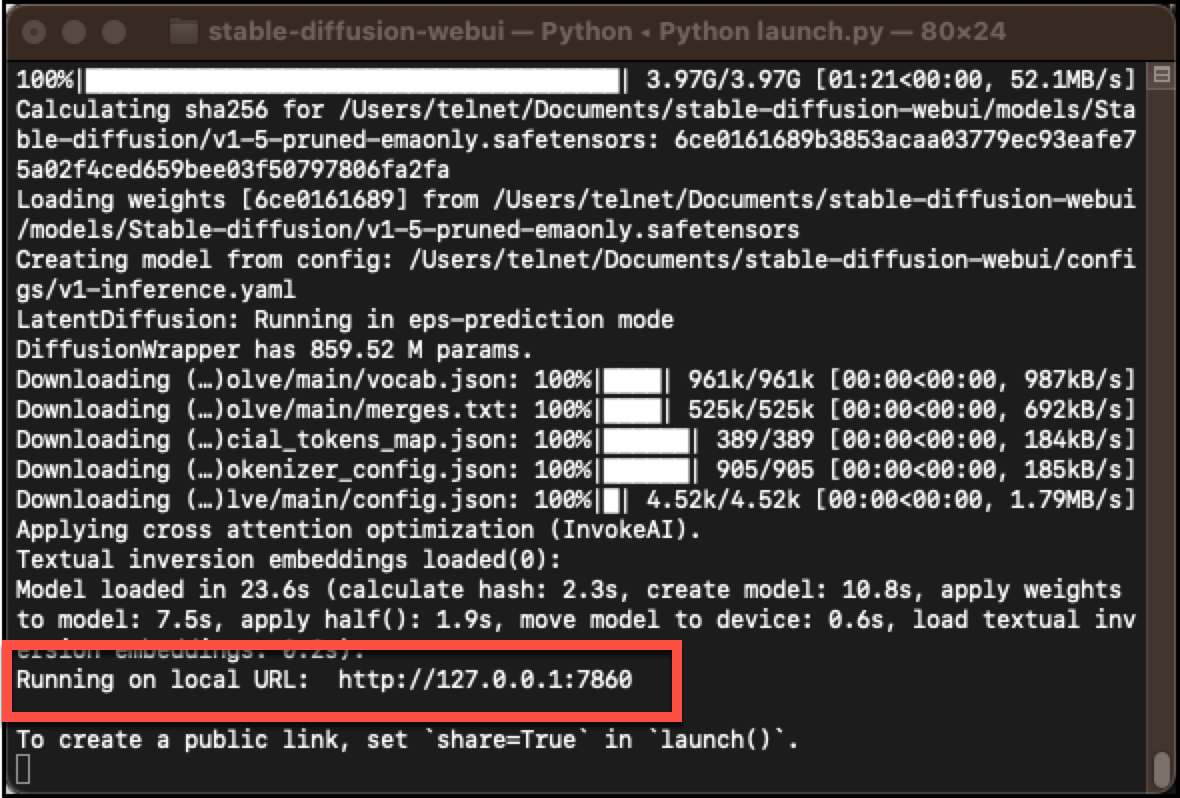 MacOS(m1, m2) Stable Diffusion WebUI 설치 및 사용법 6 127.0.0.1:7860