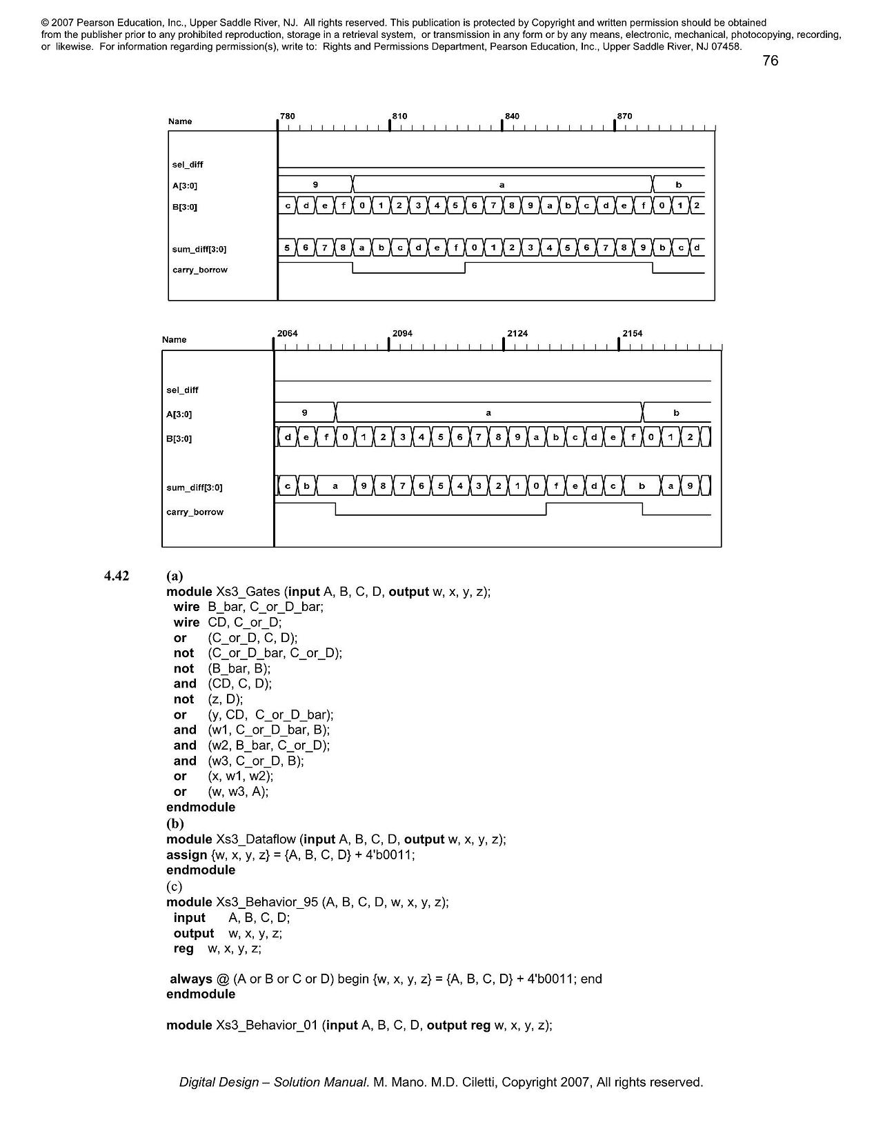 Solution manual to digital logic and computer design by m morris mano