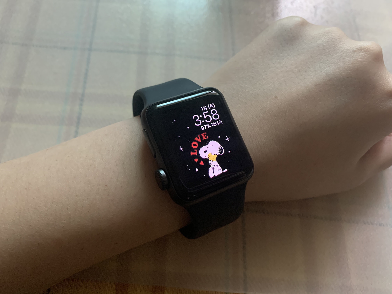 [공유] '애플워치3'을 위한 배경 | 귀여운 애플워치 배경 | 🐶스누피 배경🍎