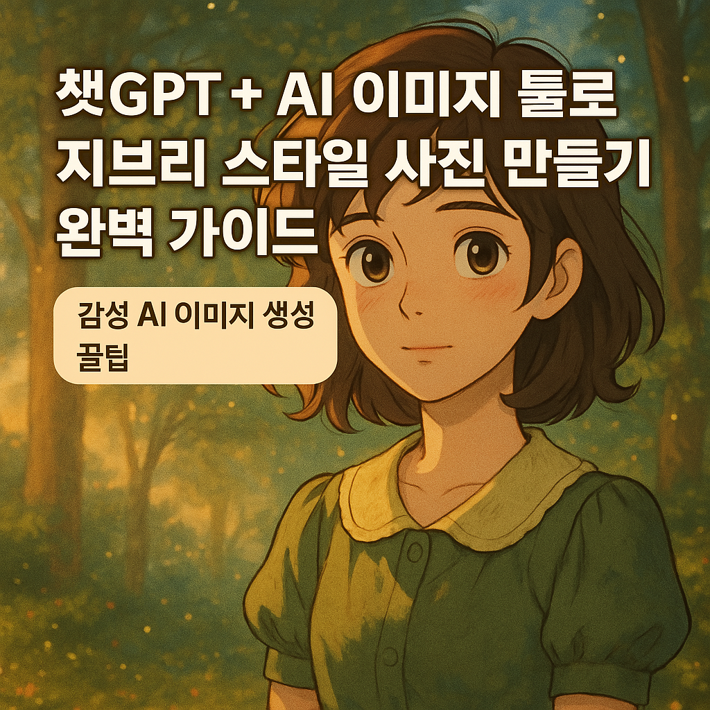 지브리스타일로 생성된 감성적인 AI 이미지 썸네일 - 챗GPT와 이미지 생성 툴을 활용한 예시