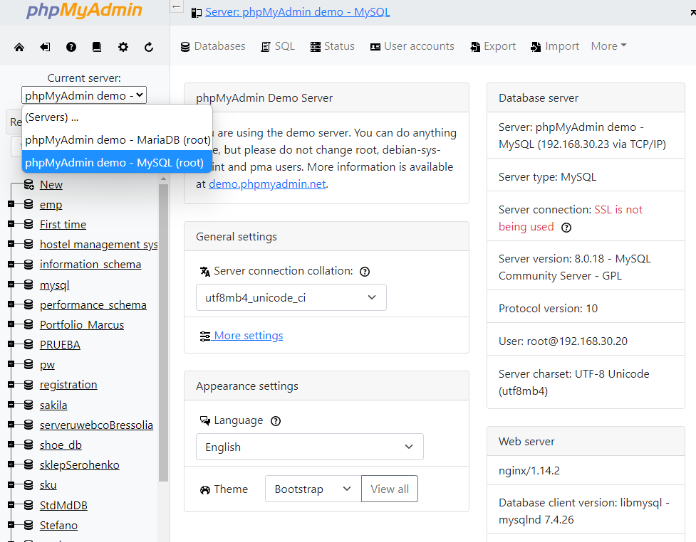 sakila database demo