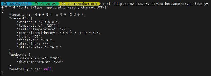 Weather API Web Sites - Curl