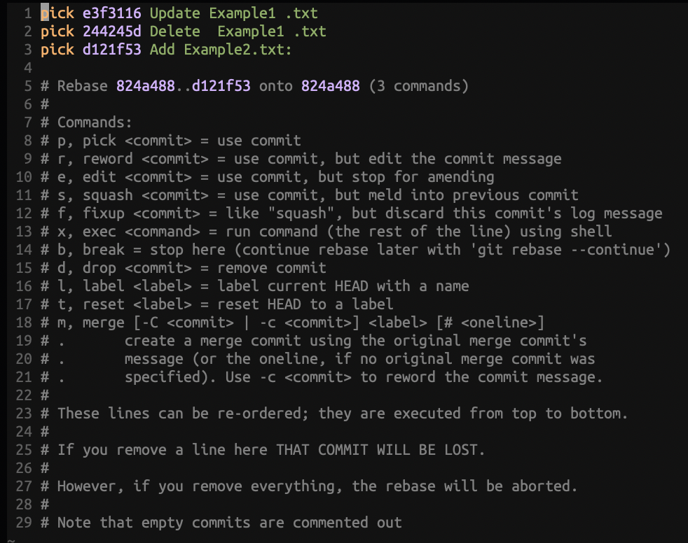 git rebase reword