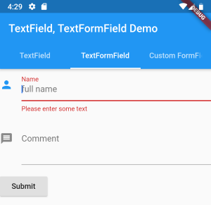 flutter form multiple fields