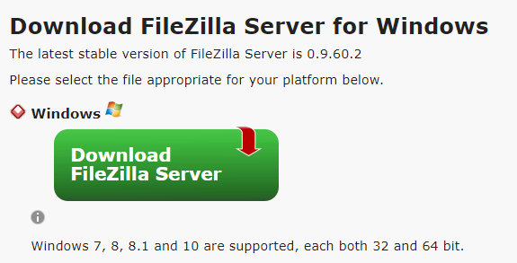 setup filezilla server server 2012