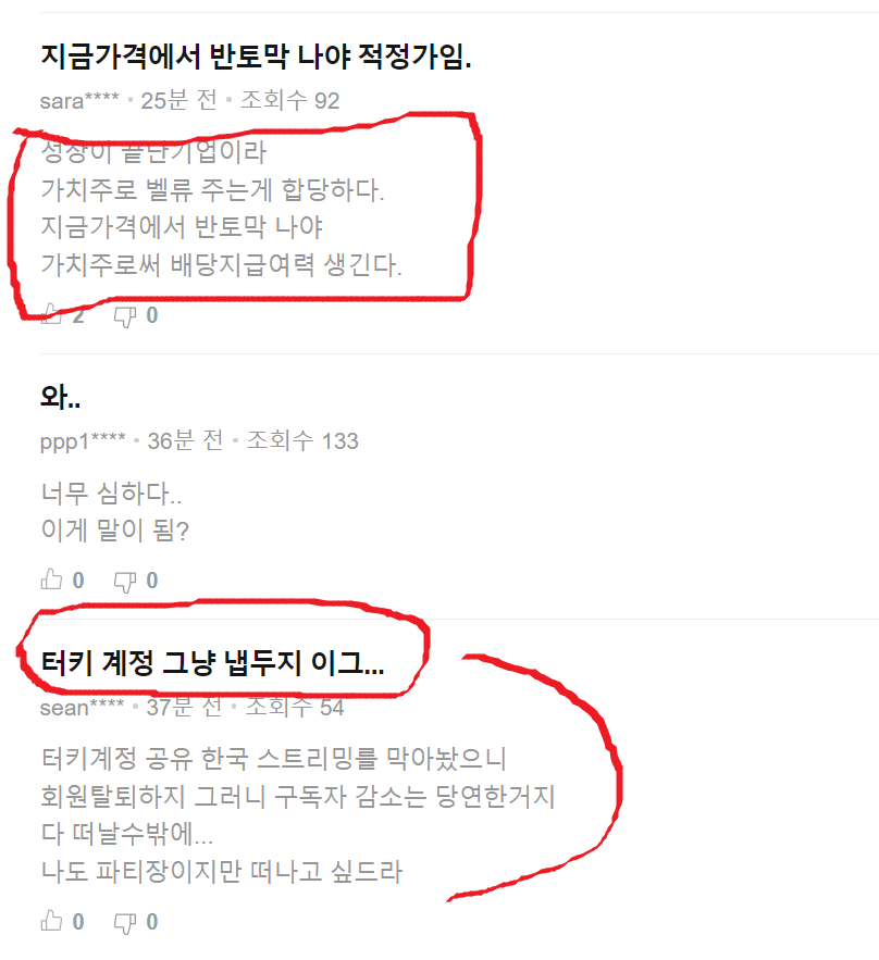 넷플릭스 주가 최악의 폭락 -35%, 과연 위기는 기회인가 4 네이버증권 넷플릭스 주가토론방캡쳐사진
