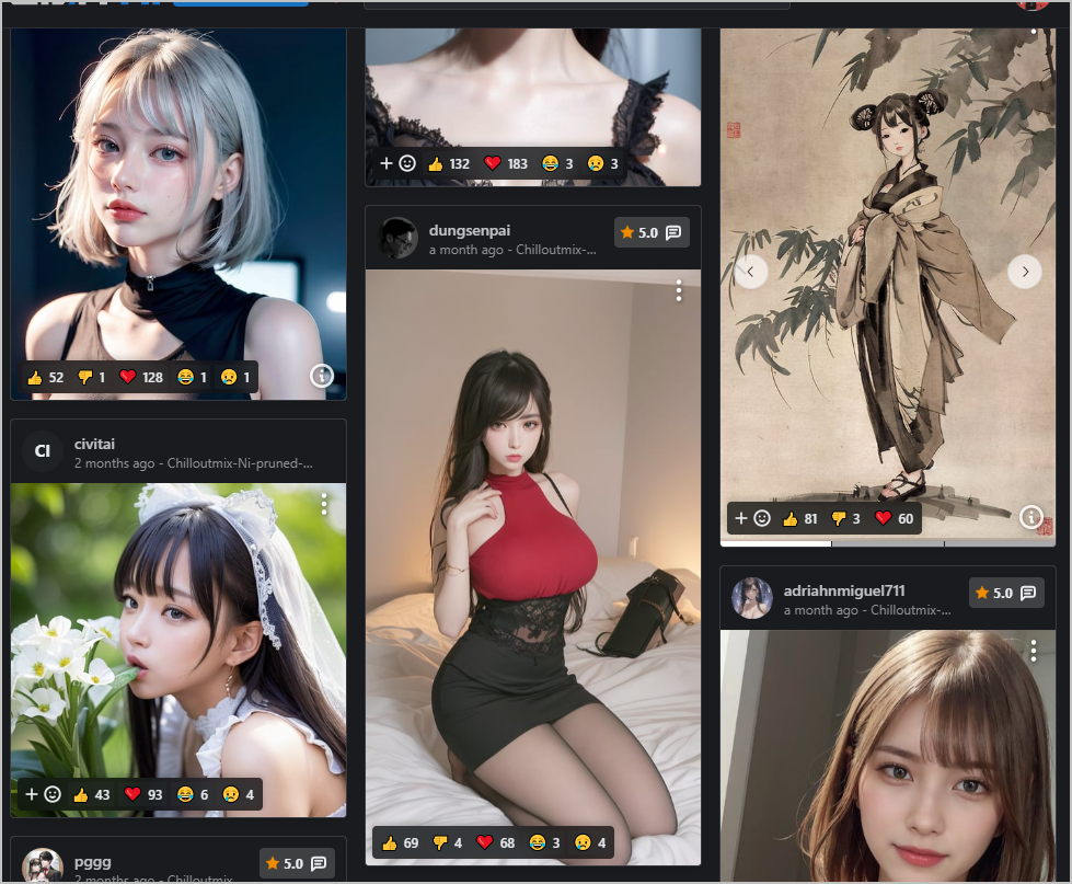 스테이블 디퓨전 AI 실사 만들기 모델 3가지 추천(Stable diffusion 사용법) 2 chilloutmix model