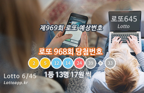 로또 당첨번호 968회 당첨지역 1등 13명 로또645 로또969회 당첨 ...