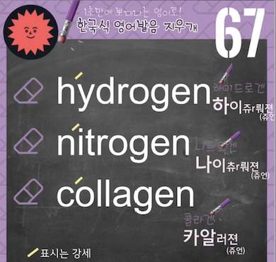 발음지우개 67강- 하이드로겐 나이트로겐 콜라겐 영어발음 1 ywAAAAAAQABAAACAUwAOw==
