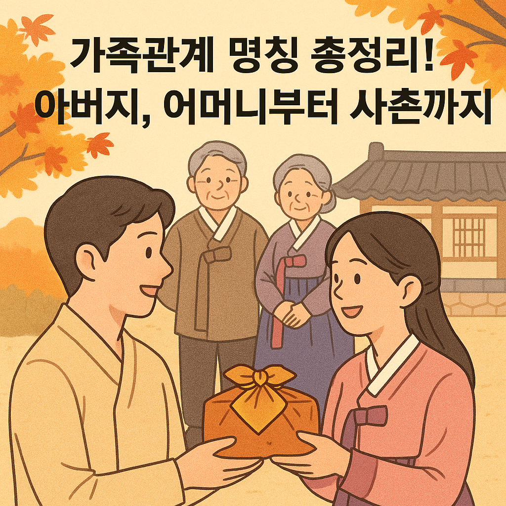 가족관계 명칭 총정리! 아버지, 어머니부터 사촌까지