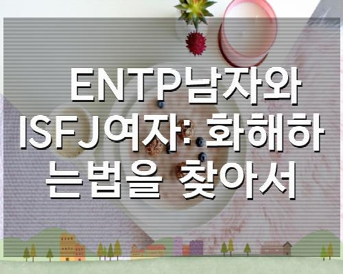 Entp남자와 Isfj여자: 화해하는법을 찾아서