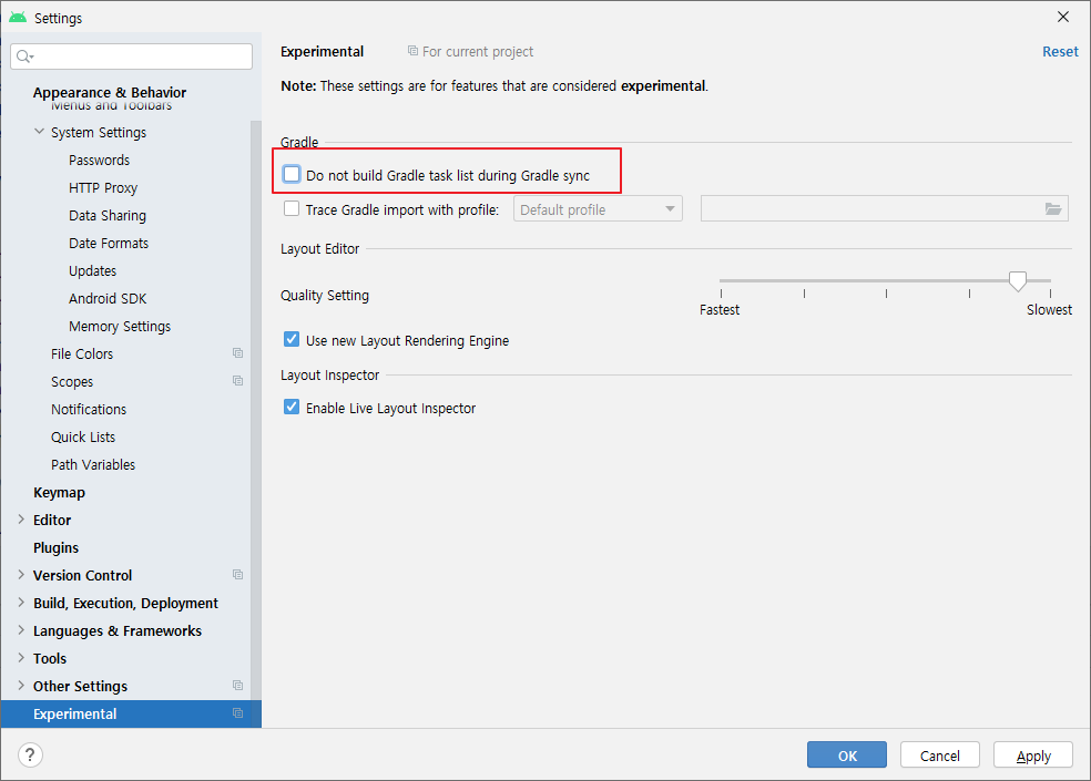 android studio gradle sync not visible