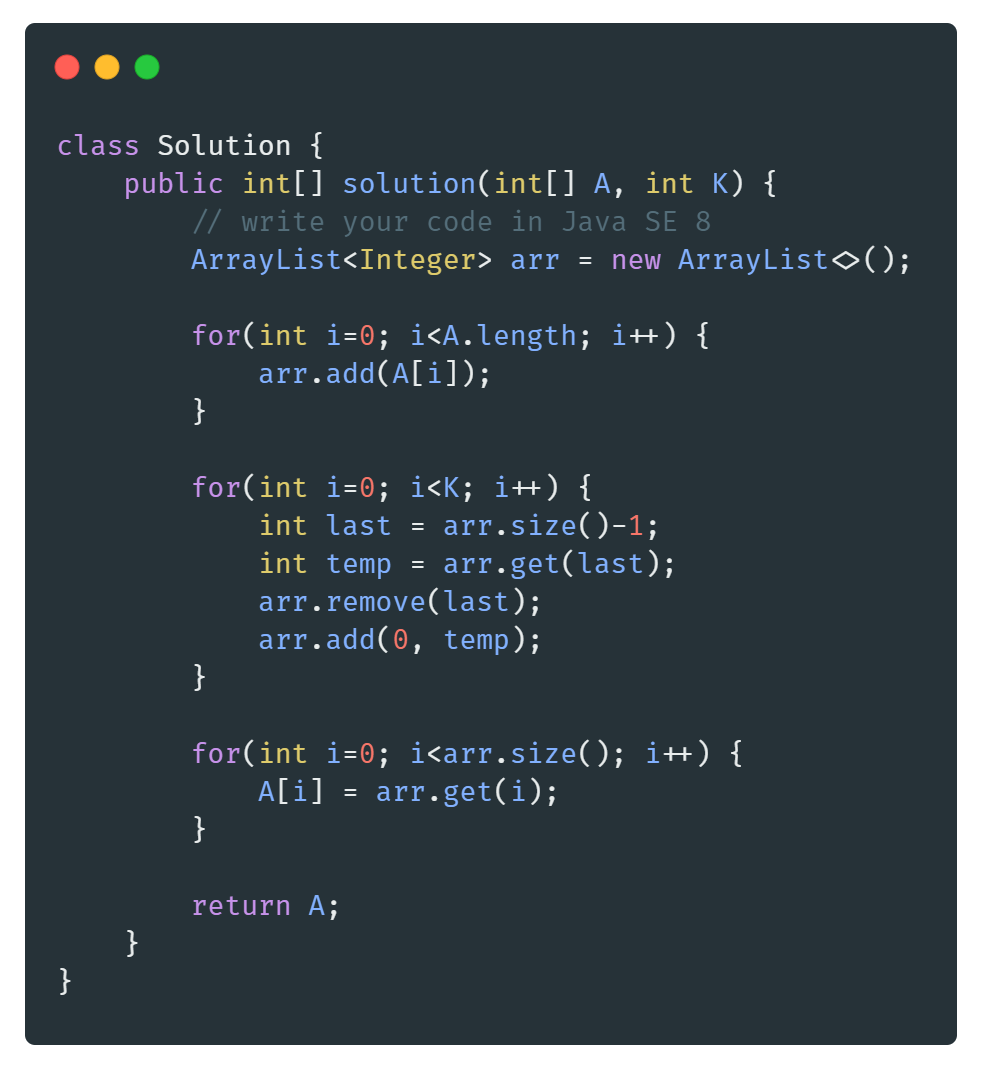 [Codility] CyclicRotation :: Log.d