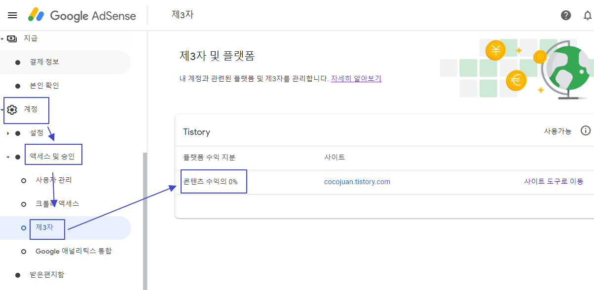 구글 애드센스에 제3자 및 플랫폼과 수익 지분 공유 카테고리가 신설 된 것 같네요 1 ywAAAAAAQABAAACAUwAOw==