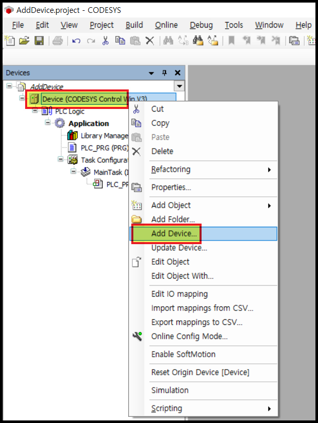 Codesys EtherCAT 장치 추가하는 방법 (xml 파일)