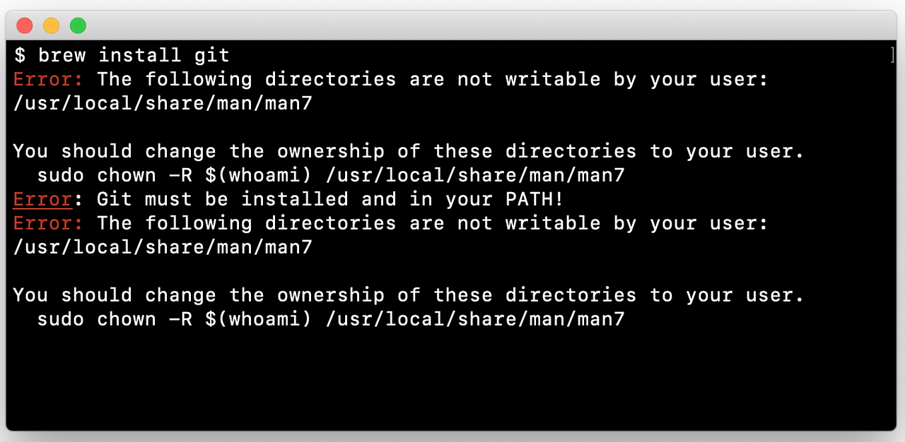  Mac Homebrew Git usr local share man man7 Xcode select install