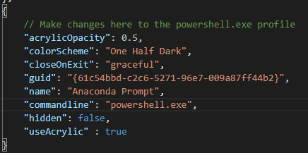 anaconda prompt in windows terminal