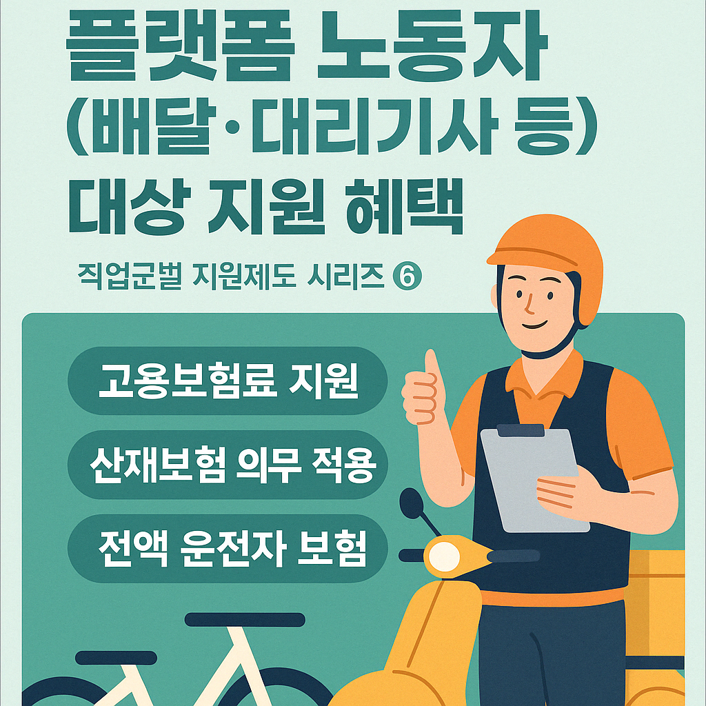 플랫폼 노동자 정부 복지 지원 혜택 총정리 인포그래픽 썸네일