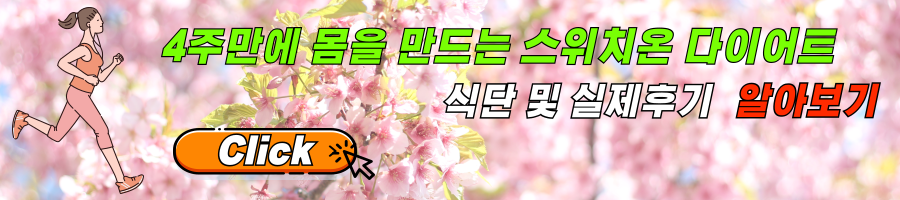 4주만에 몸이 바뀌는 스위치온 다이어트, 식단 및 후기 알아보기