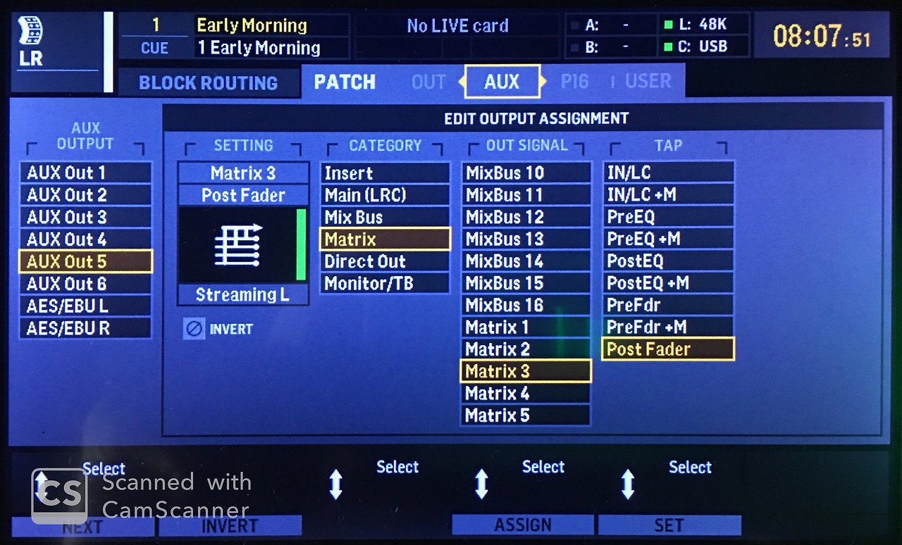 Behringer X32에서 매트릭스(Matrix) 사용하는 방법