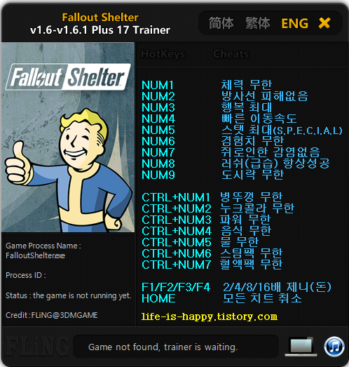 fallout shelter latest trainer