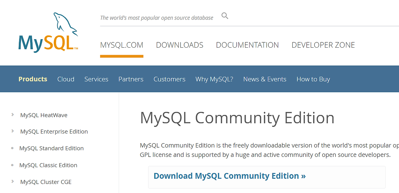mysql database download windows 7