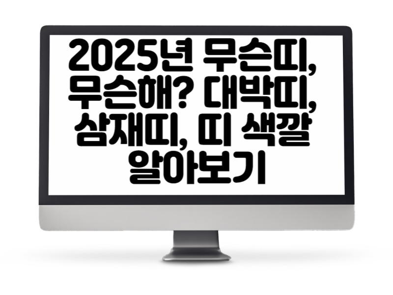 2025년 무슨띠, 무슨해? 대박띠, 삼재띠, 띠 색깔 알아보기