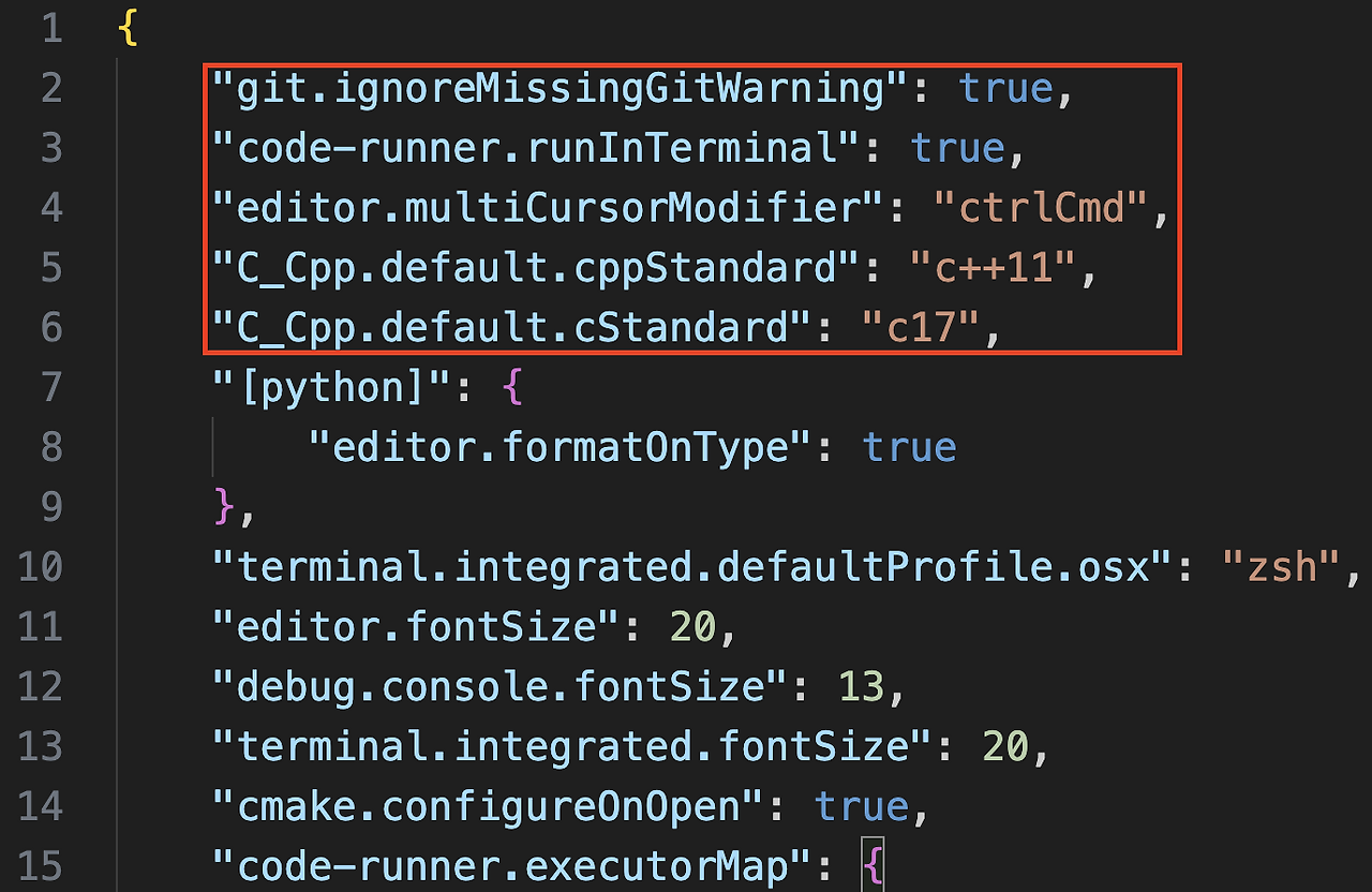 C visual studio code on macos 