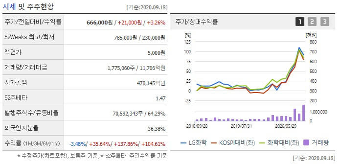 LG화학 주가 전망과 차트 분석