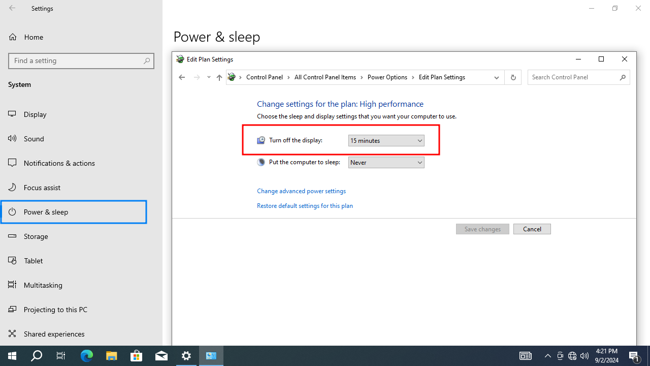 421. 윈도우10 디스플레이를 끄는 시간 설정 | Windows 10 Settings - Control Panel ...