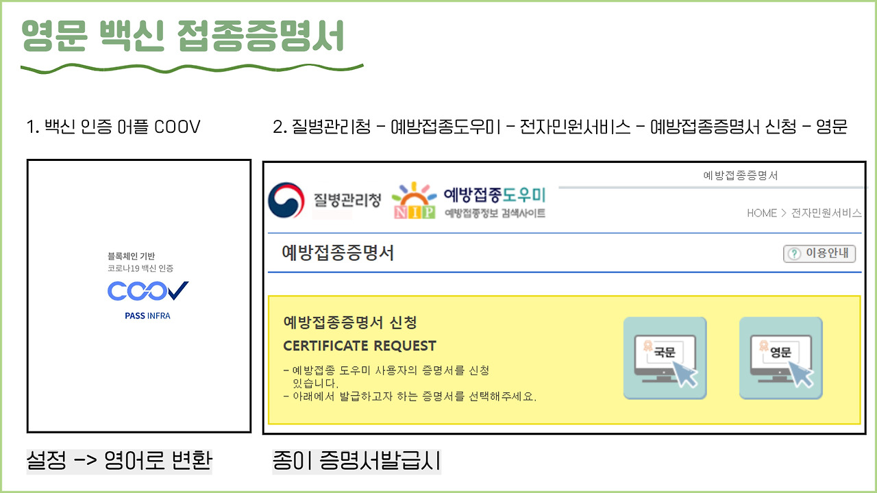 자가격리 없이 즐기는 해외골프 여행지 정보모음 4 영문-백신-접종증명서-발급방법