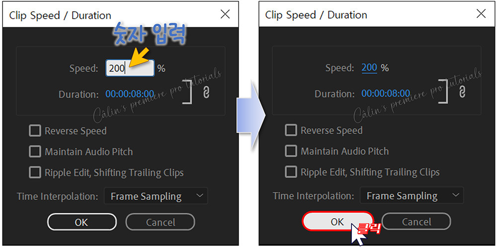 [프리미어 프로] 영상 속도 조절하기