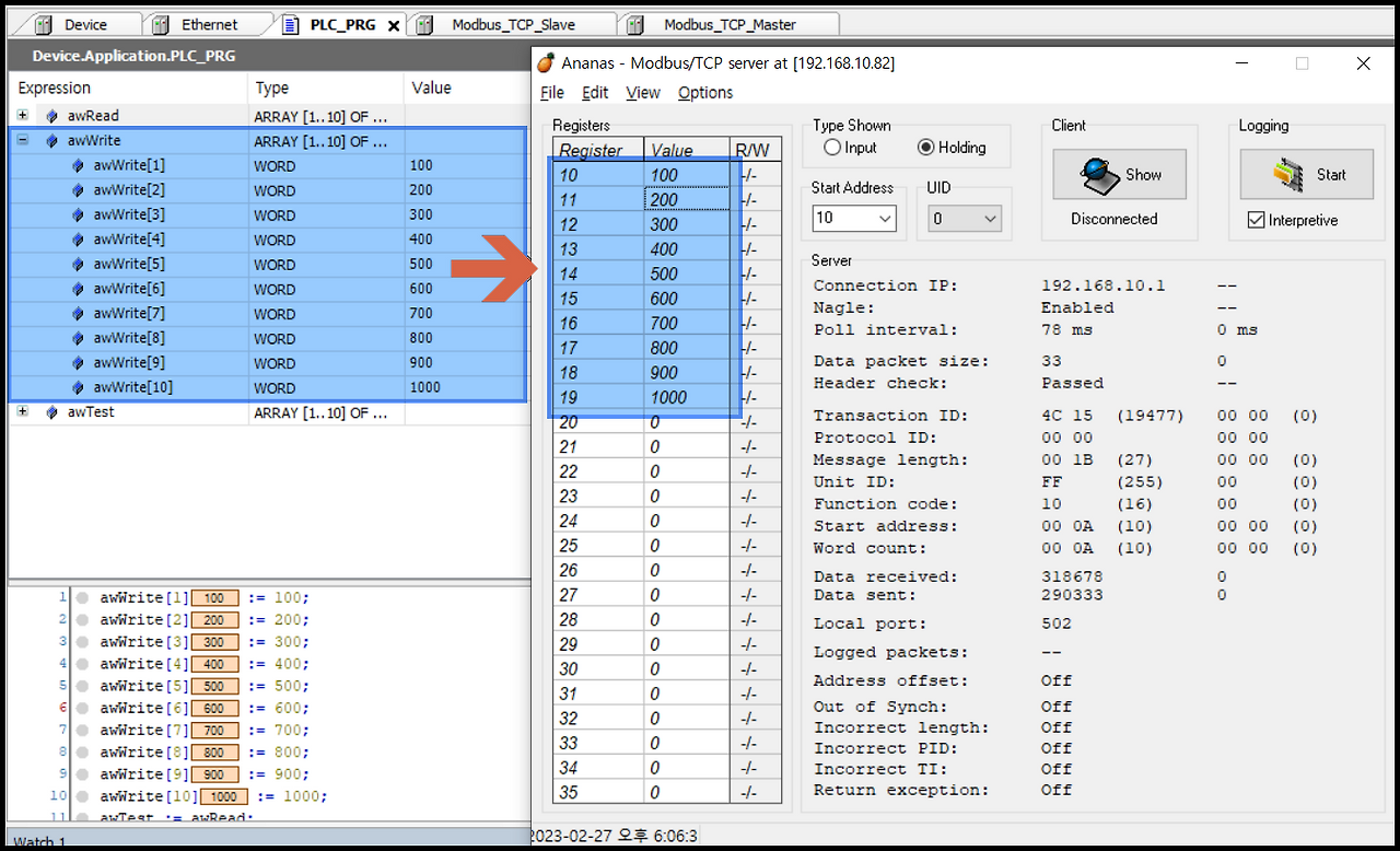 Modbus TCP 무료 시뮬레이터 - Annas64 (Free ModbusTCP simulator)
