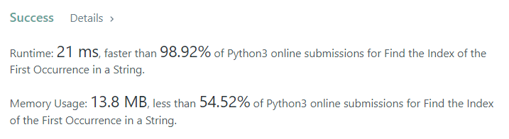 [LeetCode] 28. Find the Index of the First Occurrence in a String ...