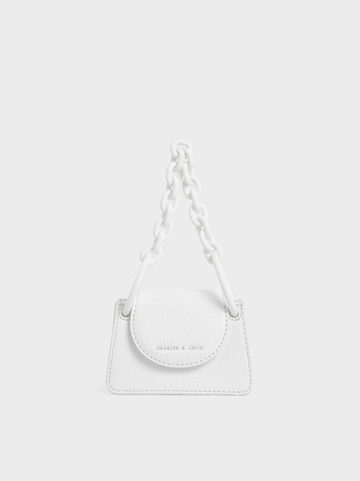 charles and keith two tone chain top handle bag