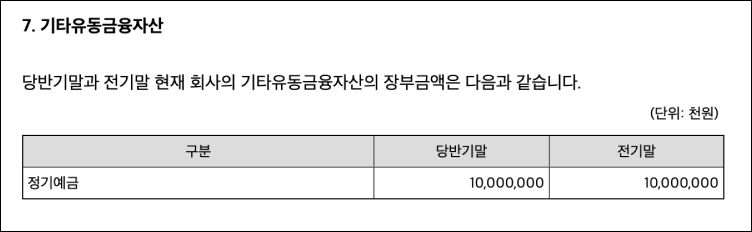 기타유동금융자산