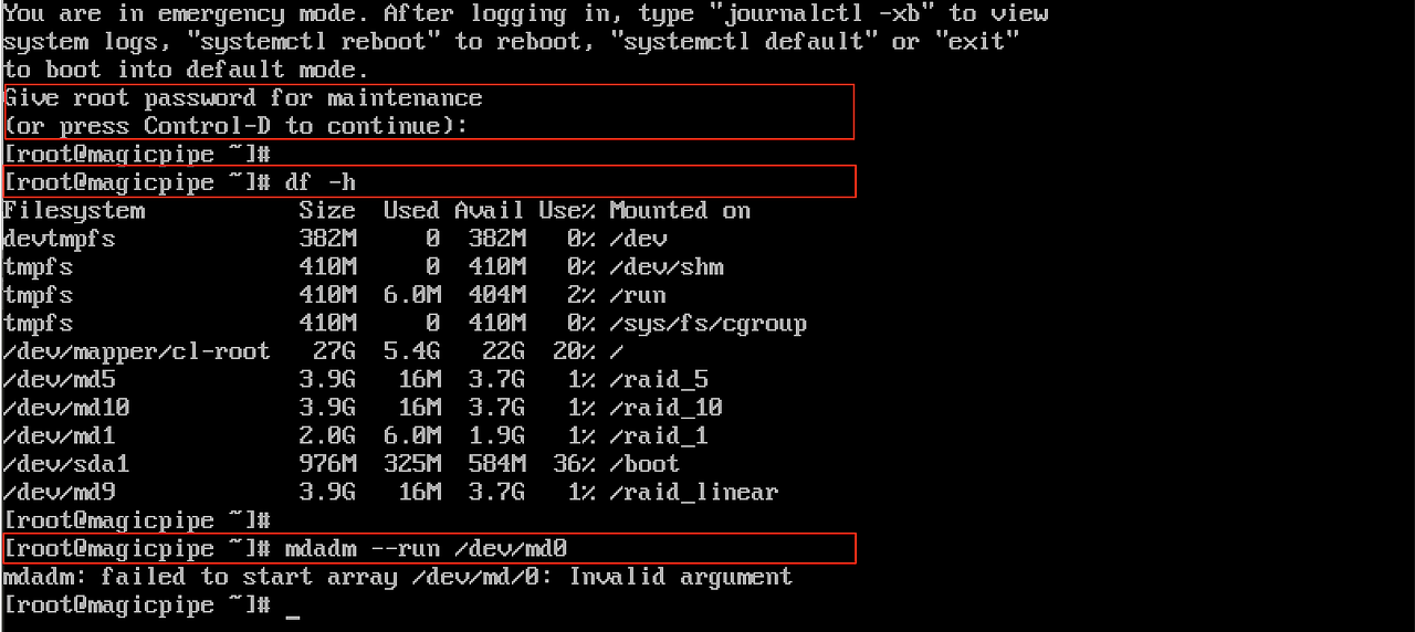 Проверка состояния raid centos