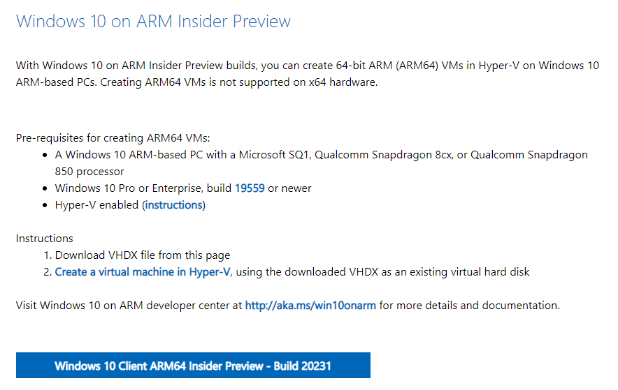 windows 10 on arm insider preview download