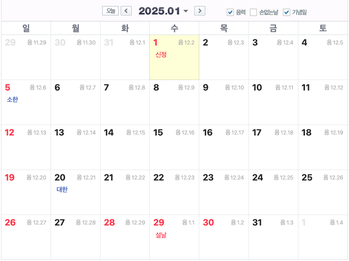 2025년 1월