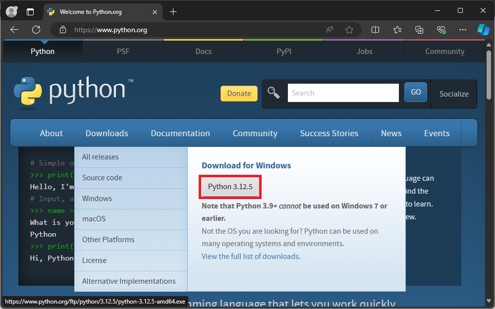 Windows 에 Python설치하고 첫 프로그램 만들어보기