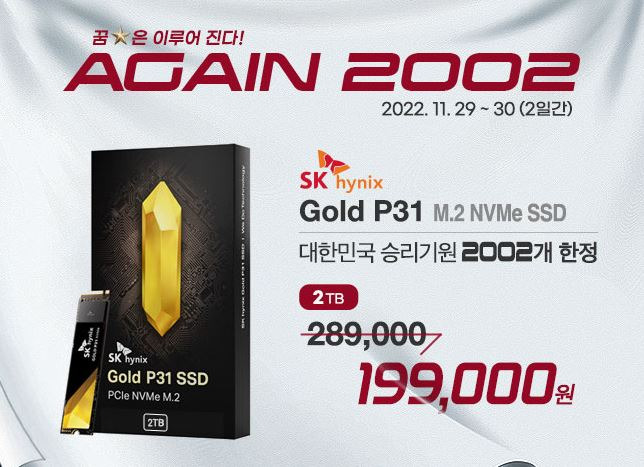 SK하이닉스 GOLD P31 NVMe SSD 2TB 할인