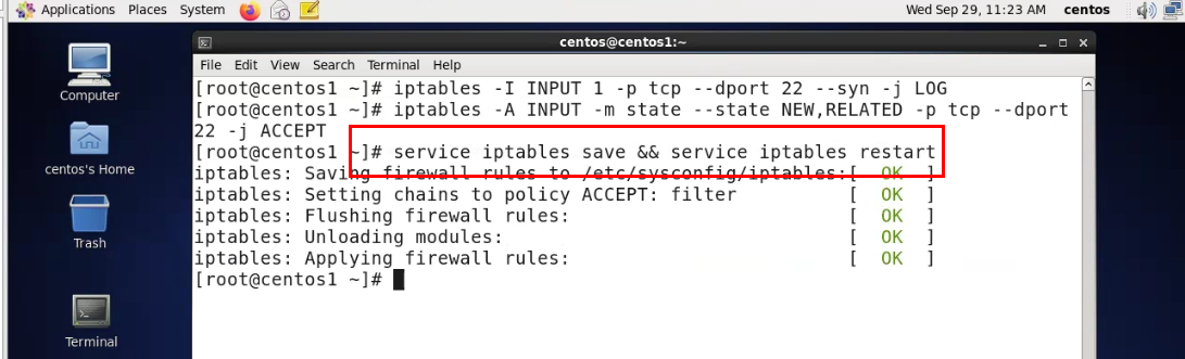 iptables reload