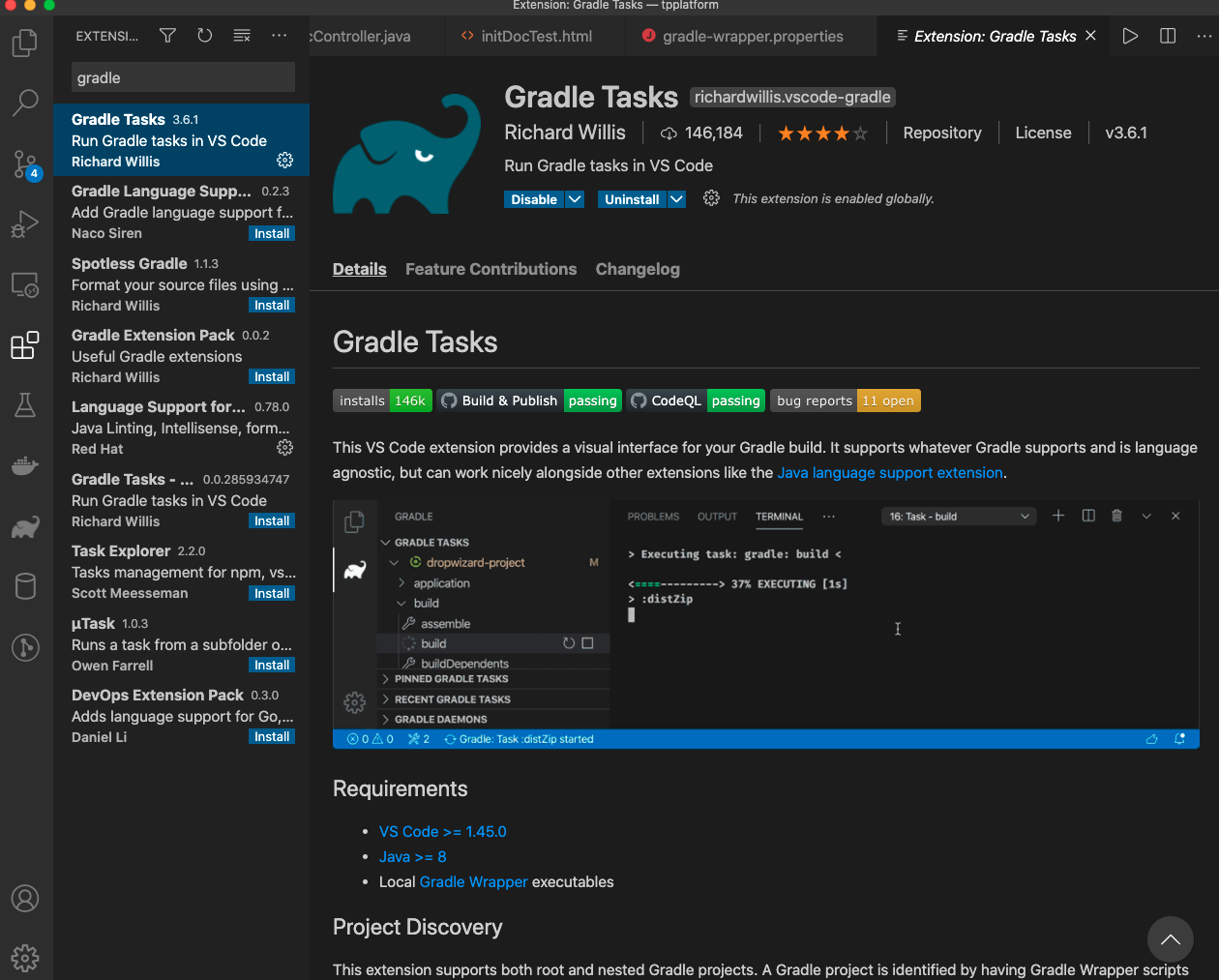 Spring Boot) vscode에서 gradle로 jar 파일 빌드해서 실행시키기