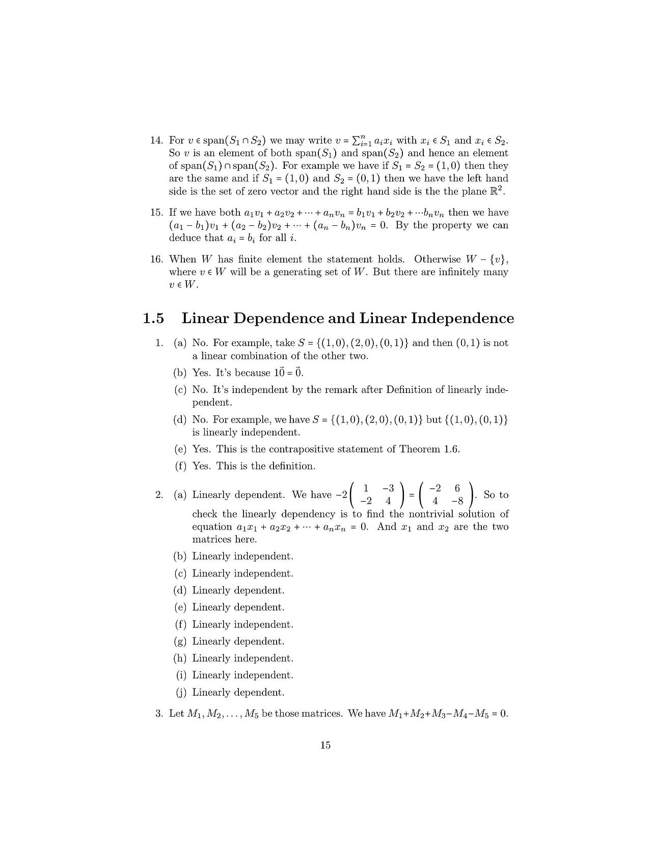 Solutions to linear algebra stephen h friedberg fourth edition