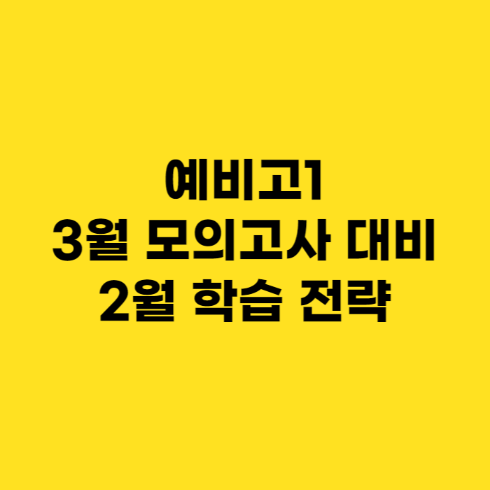 예비 고1의 3월 모의고사를 위한 2월 영어 학습 전략 1 예비고1의 3월 모의고사 대비 학습 전략