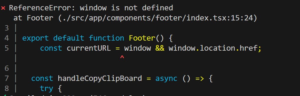 [Next] ReferenceError: window is not defined
