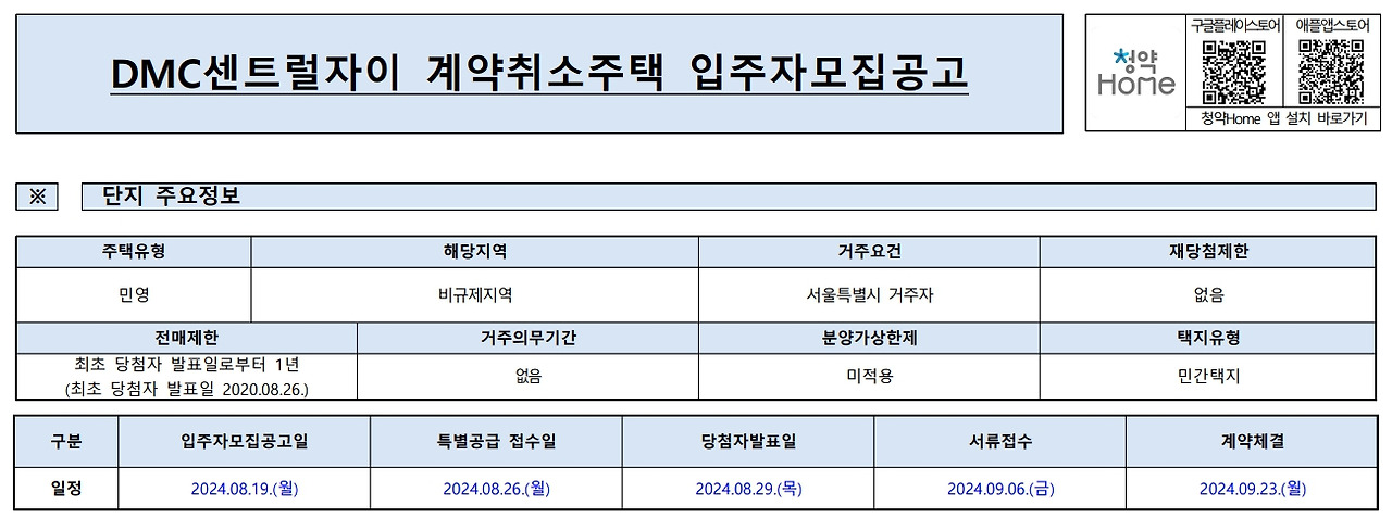 DMC센트럴자이 청약 분석