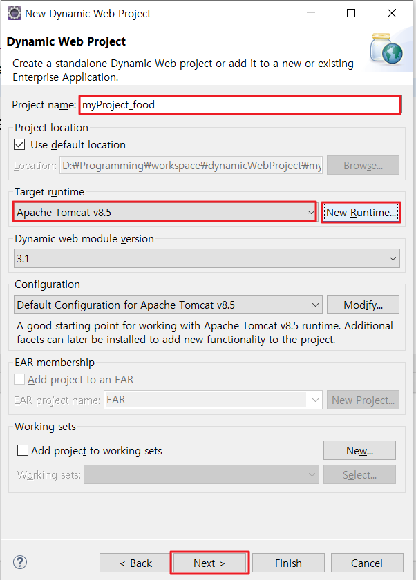 eclipse dynamic web project